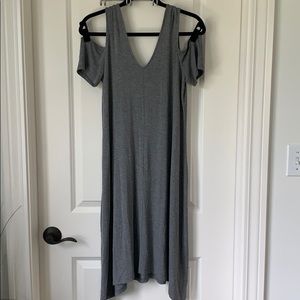 Motherhood Maternity |  Cold-Shoulder Gray Dress